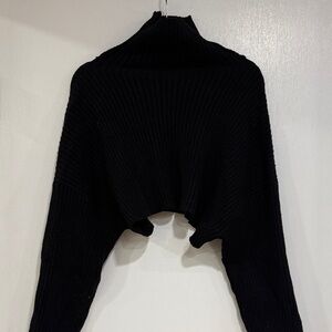Zara Midnight Black Cowl Neck Sweater